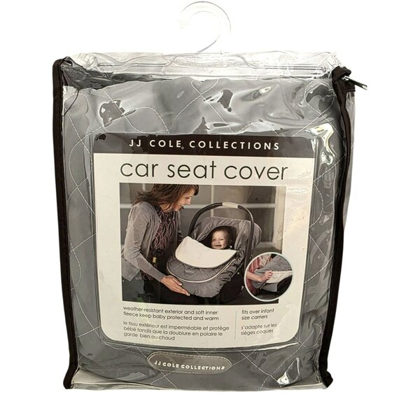 New Fleece Lined Car Seat Cover Baby Protection Winter Gray Quilted Zip JJ Cole - Picture 1 of 5